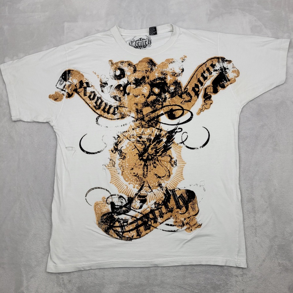 Clench Shirt Mens XL Embellished Distressed Biker Fighter‎ MMA Gear Rogue Spirit